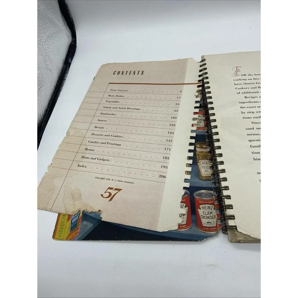 Vintage Heinz Recipe Book Spiral Bound 57 Advertising Cookbook Mid-Century Red